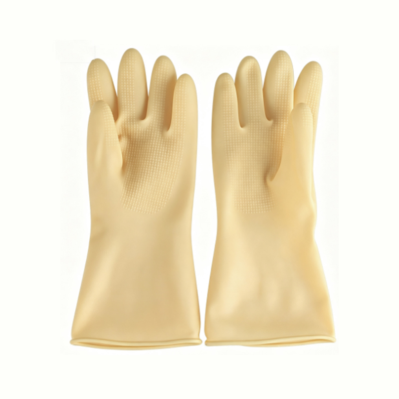 Nagy teherbírású, sav/lúgálló latex gumikesztyű