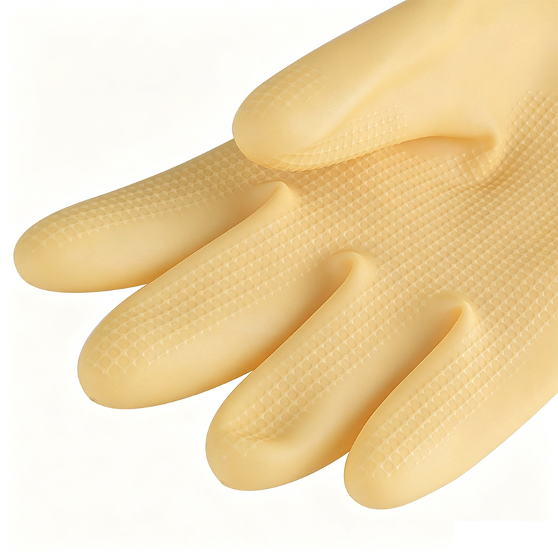 Nagy teherbírású, sav/lúgálló latex gumikesztyű